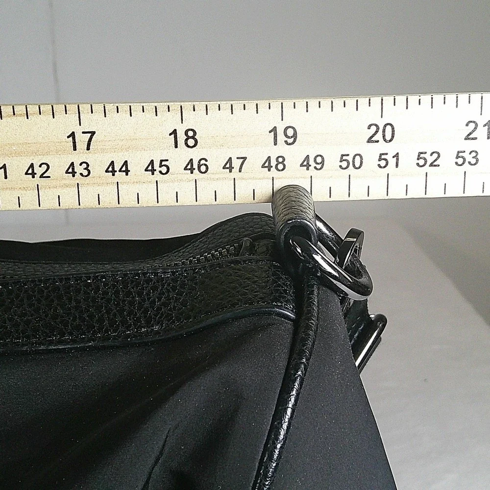 Ted Baker London Black Nylon Duffel Bag Leather Trim Travel Weekend Gym Bag